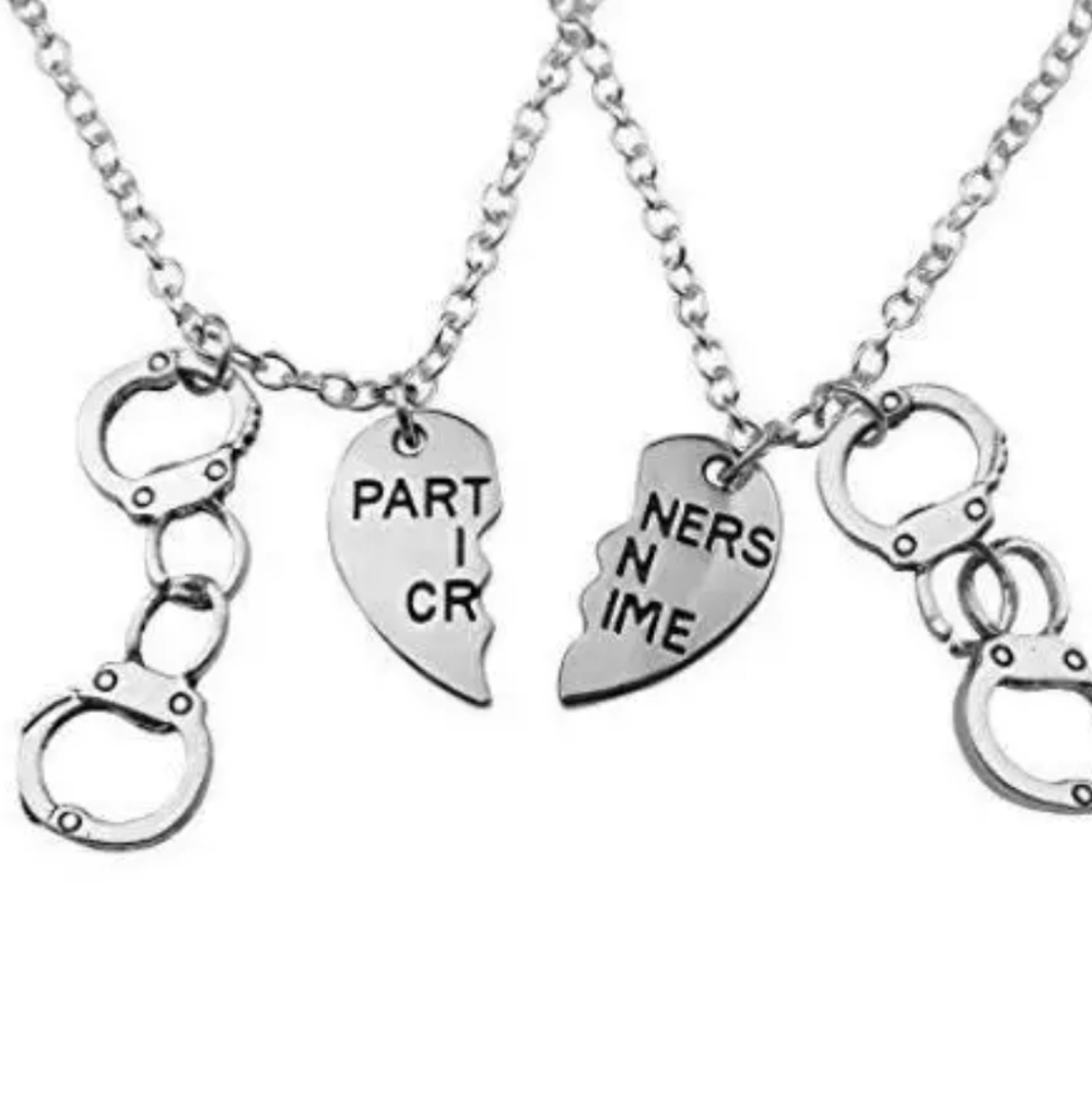 Partners in crime best friend necklace